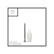 Dübel-vida Seti, Gaz Beton Ytong Dübeli 8 Mm, 5,0x70 Yhb Sunta Vidası, 10 Adet