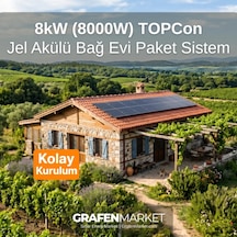 8 Kw 8000w Topcon Bağ Evi Hazır Solar Sistem - Jel Akülü Kolay Kurulum