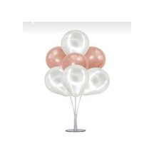 7 Li Standlı Metalik Beyaz Rose Gold Balon Seti Diğer