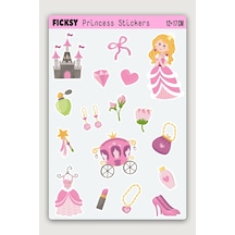 Sevimli Prenses Sticker Seti - 17 Adet Etiket Çıkartma Diğer