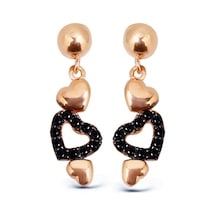Gümüş Kalp Küpe Rose Gold