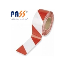 Pass Pvc Yer Işaretleme Bandı Kırmızı Beyaz 50 Mm X 30 Metre