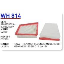 Wh814 Oem 8200853393 Renault Fluence Otomobil Hava Filtre Air Filter