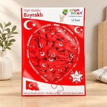 Türk Bayrağı Balonu 100'lü Çok Renkli