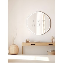 Arya Ayna Asimetrik Ayna, Dekoratif Ayna, Duvar Aynası Banyo Aynası Holl Aynası 50 X 50 Beyaz