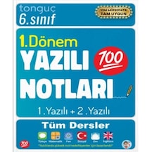 Tonguç 6. Sınıf 1. Dönem Yazılı Notları 1. Yazılı + 2. Yazılı