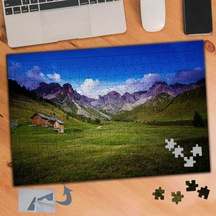 Dağdaki Ahşap Çiftlik Evi 240 Parça Puzzle Yapboz Tablo-426