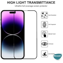 Microsonic Apple Uyumlu iPhone 17 Pro Tam Kaplayan Temperli Cam Ekran Koruyucu Siyah
