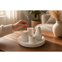 Nakkaş Home Dekoratif Mum Ve Tütsülük Obje - M6 Modeli Beyaz