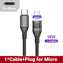 Aufu 5a Manyetik Usb-c Kablo 240w Hızlı Şarj Macbook Iphone Uyumlu Samsung Xiaomi Realmeblack2m