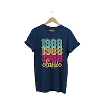 1988 Retro Vintage Classic Baskılı %100 Pamuk Regular Fit Unisex T-shirt Lacivert