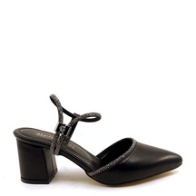 Ayakkabımood Mh 6 Cm Siyah Taşlı Kadın Topuklu Ayakkabı
