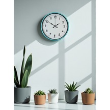 36 Cm Turkuaz Dekoratif Duvar Saati 74710901