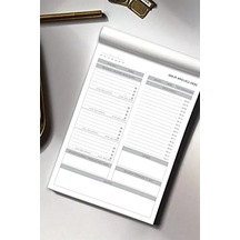 Masaüstü Ders Çalışma Planlayıcı - 60 Yaprak, 17x24 Cm Açık Gri