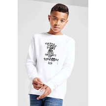 Tshirthane Bob Marley The Good Time Of Baskılı Unisex Çocuk Beyaz Sweatshirt Beyaz