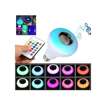 Bluetooth Hoparlör Rgb Ledli Lamba Kumandalı Mp3 Çalar Ampul Renkli Ampul Rgb