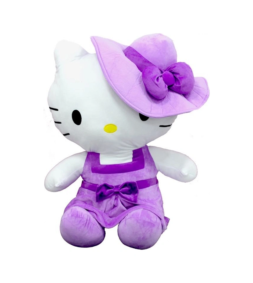 Peluş Hello Kitty Elbiseli Şapkalı 36 Cm Mor
