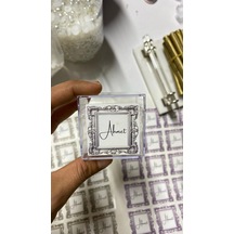 Çikolata Ve Mum Kutu Etiketi 3,5x3,5 Cm 70 Adet Söz, Kına, Nişan Düğün - Arletikettasarım Beyaz