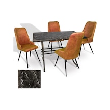 Japon - Çırağan Masa Takımı - 80x120 Werzalit, Wermodin Ve Allzalit Tabla - Teramo - Kiremit Çok Renkli