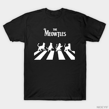 Flood Of Style Meowtles Kedi Tişörtü Erkekler Kadınlar İçin %100 Pamuklu Tişörtler Kısa Kollu Üstler 0105-2 Çok Renkli