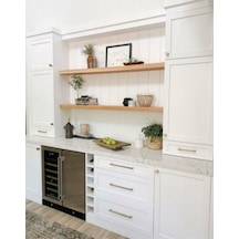 Dekoratif Doğal Ahşap 2 Li Takım 65 X 20 X 4 Cm Gizli Aparatlı Raf Ahşap