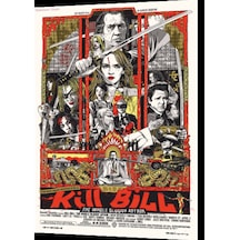 kill bill sinema afişi retro ahşap poster