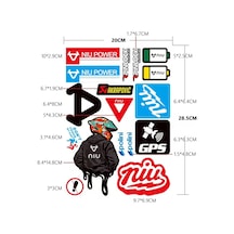 Araba, Motosiklet, Bisiklet, Kask Sponsor Sticker Seti, Çıkartma Etiketi A8050 Model Siyah
