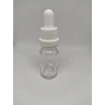 10Ml Cam Şeffaf Şişe İnce Cam Damlalık Beyaz Kırılır Kapak(10 Ad)