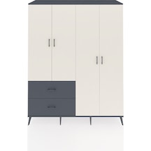 Kronos Gardrop 4 Raflı 2 Çekmeceli 2 Askılı 176x59x221 Antrasit-aytaşı/antrasit Aytaşı/antrasit