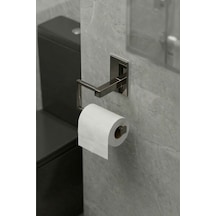 Zift Unique 304 Paslanmaz Çelik Füme Titanyum Tuvalet Kağıdı Askısı Yapışkanlı , Wc Kağıdı Tutacağı Parlak Lüks