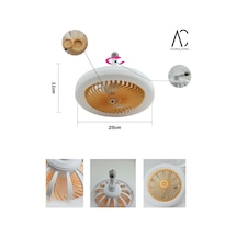 30w Fanlı Led Ampul / 3 Renk Işık / Fanlı Sarı Kasa - Kumandalı