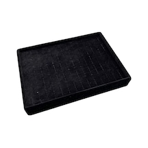 Yerli Üretim Küçük Boy Süet Kumaş Siyah Renk 22/14 Cm Batırmalı Yüzük Küpe Tablası Çok Renkli