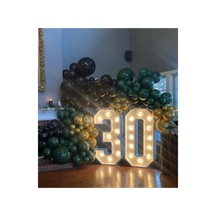 Krom Gold Koyu Yeşil Ve Siyah Balon Zinciri 100 Adet Mix