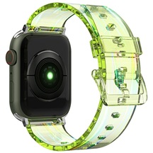 Aurora Şeffaf Silikon Saat Kordonu iOS Uyumlu Watch  Ultra 49mm-Watch  Ultra 2 49mm / Seri 9-8-7 45mm / Se 3-se 2-6-se-5-4 44mm / 3-2-1 42mm