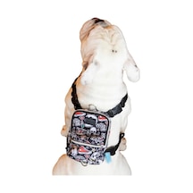 Design, Köpek Sırt Çantası Su Geçirmez, Göğüs Tasması Fonksiyonlu, Ayarlanabilir, Skull Çanta Standart