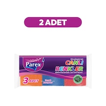 Parex Canlı Renkler 3'lü Sünger Oluklu İkili Paket