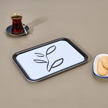 Kitchen Nemi Tepsi - Siyah / Beyaz - 27x21 Cm Çok Renkli