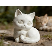 Sevimli Uyuyan Kedi Figürü 3d Baskı Dekoratif Biblo