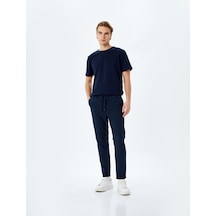 Koton Slim Fit Cep Detaylı Viskon Karışımlı Beli Bağcıklı Pantolon Lacivert 5sam40031hw Lacivert