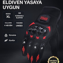 Tdgo Motosiklet Korumalı Eldiven Yasaya Uygun 4 Mevsimlik
