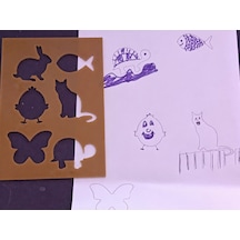 3d Baskı Hayvan Figürleri Çizim Şablonu - Çoklu Desen Kalıbı - Kahverengi