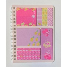 Kraf A6 Spiralli Bloknot + Index Pp + Yapışkanlı Not Kağıdı Set Flamingo Temalı
