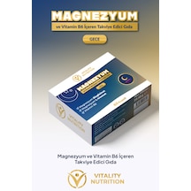 Vitality Nutrition Magnezyum Gece 60 Kapsül Bisglisinat + L-treonat + Vitamin B6 Gıda Takviyesi