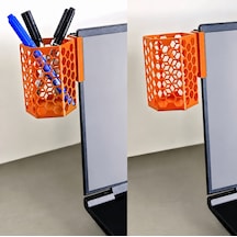3d Baskı Monitor Kalemlik - Petek Desenli Laptop Kenar Altıgen Kalemlik-turuncu Çok Renkli