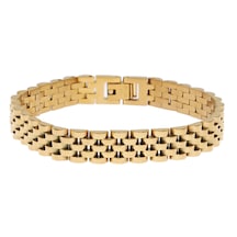 Erkek Hasır Model Çelik Bileklik Gold