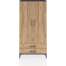 Arges Dolap 4 Raflı 2 Çekmeceli 2 Kapaklı 88x30x182 Antrasit-çam Antrasit