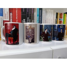 Kaliteli 4'lü Kupa Bardak Beyaz - Desenli