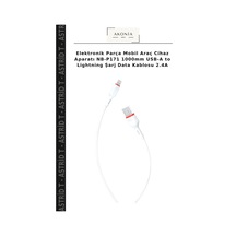 Elektronik Parça Mobil Araç Cihaz Aparatı Nb-p171 1000mm Usb-a To Lightning Şarj Data Kablosu 2.4a