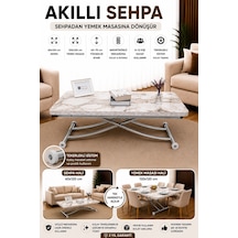 Juppo Üst Tabla Mdf Beyaz Mermer Desen Oval Köşe Alt Krom İçe K