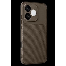 Huawei Honor 600 Lite Auto Focus Karbon Kapak - Kahverengi